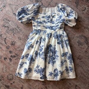 Abercrombie Kids Floral Blue and White Dress